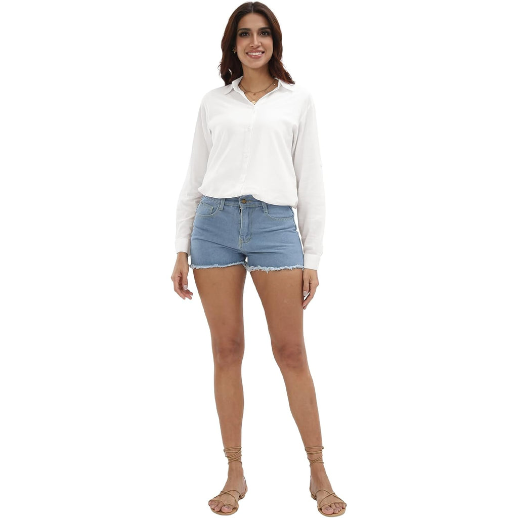 Womens Long Sleeve Button Down Shirts Cotton Linen Dress Shirts Casual Summer Tops Work Blouses 2026
