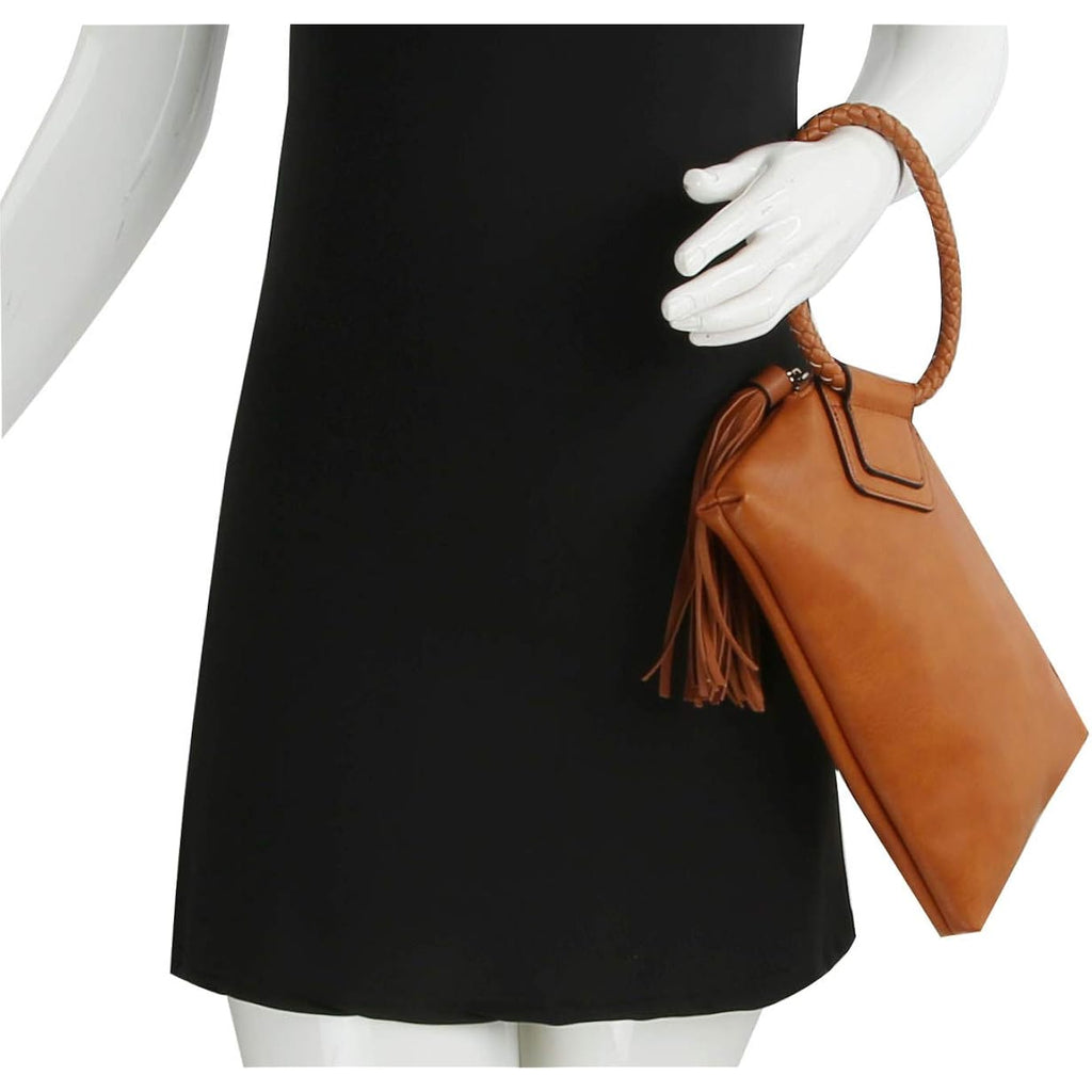 Womens Clutch Purse Wristlet Wallet Evening W/Hand Strap Casual Formal Vegan Leather - Metro Muse