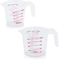 Dtdnzkn 2 Pack Measuring Cup Set, 250Ml (1-Cup) And 500Ml (2-Cup) | Plastic Liquid Measuring Cups- Baking, Cooking, Mixing & Measuring Cups, Essential Kitchen Tools