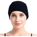 FocusCare Sleep Cap for Hair Loss Home Head Cover for Chemo Women Black