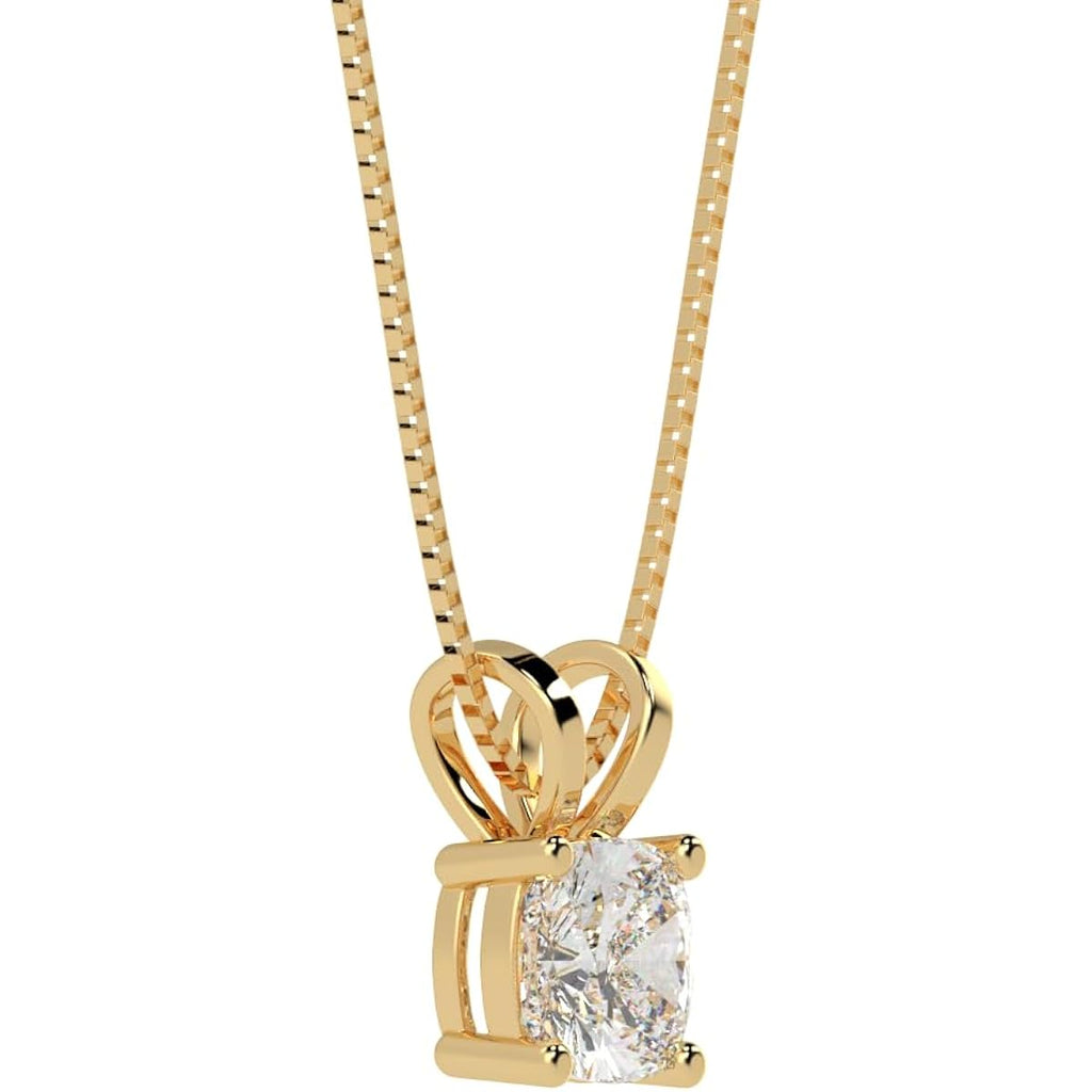 Houston Diamond District 0.5 to 8 Carat 4 Prong Set Lab Grown Diamond Solitaire Stud Pendant Necklace Jewelry for Women (E-F, VS1-VS2)