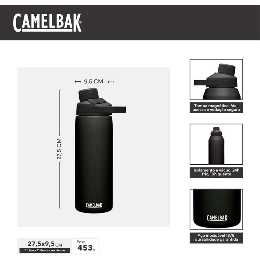 Camelbak Chute Mag Vacuum Insulated Stainless Steel Water Bottle, Magnetic Leak‑Resistant Cap For Everyday Hydration