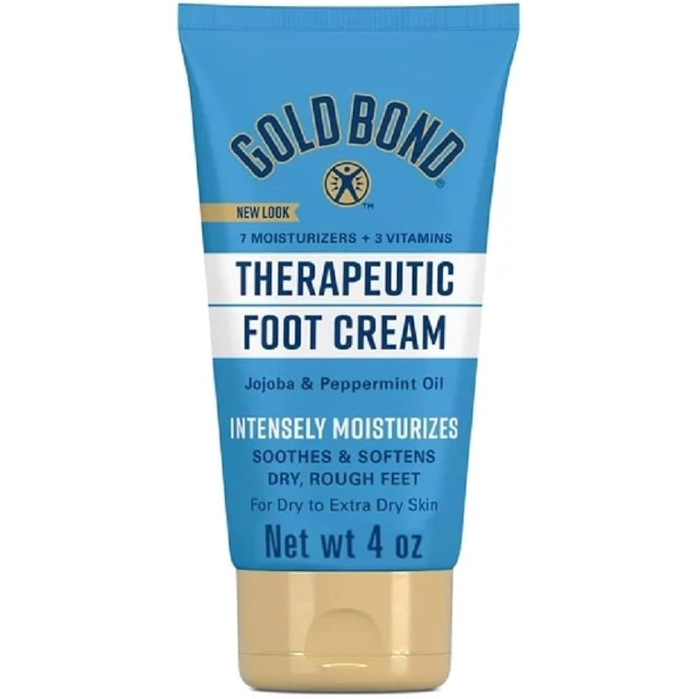 Gold Bond Therapeutic Foot Cream, Jojoba & Peppermint Oil, 4 Oz (Pack of 6) - Presentation May Vary.