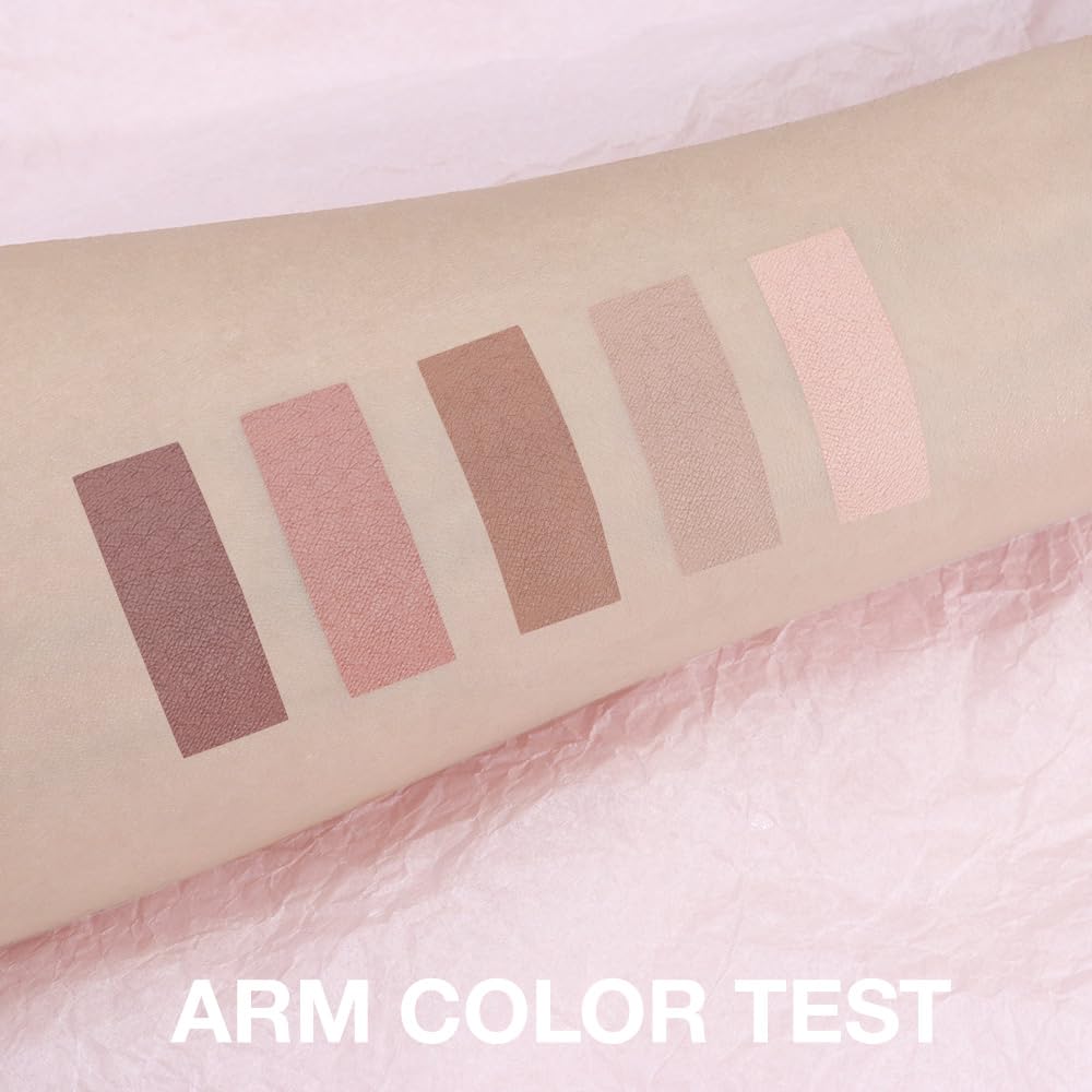 Matte Eyeshadow Palette,Peach Nude Neutral Eye Shadow,Rosy Beige Taupe Brown Eyeshadow,Soft Blendable Natural Makeup,Long Lasting Waterproof Eyeshadow For Daily Office Soft Glam Look,Sombra De Ojos 02