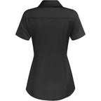 Women's Basic Button Up Shirt Short Sleeve Stretchy Button Down Collared Shirts Waitress Work Shirt