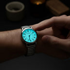Women'S Light Up Dial Watch, Analog Display, 33Mm Metal Case, Push Button, Glossy Expansion Band, White