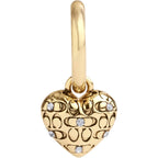 COACH, Women's, Signature Quilted Heart Huggies, Crystal/Gold, One Size