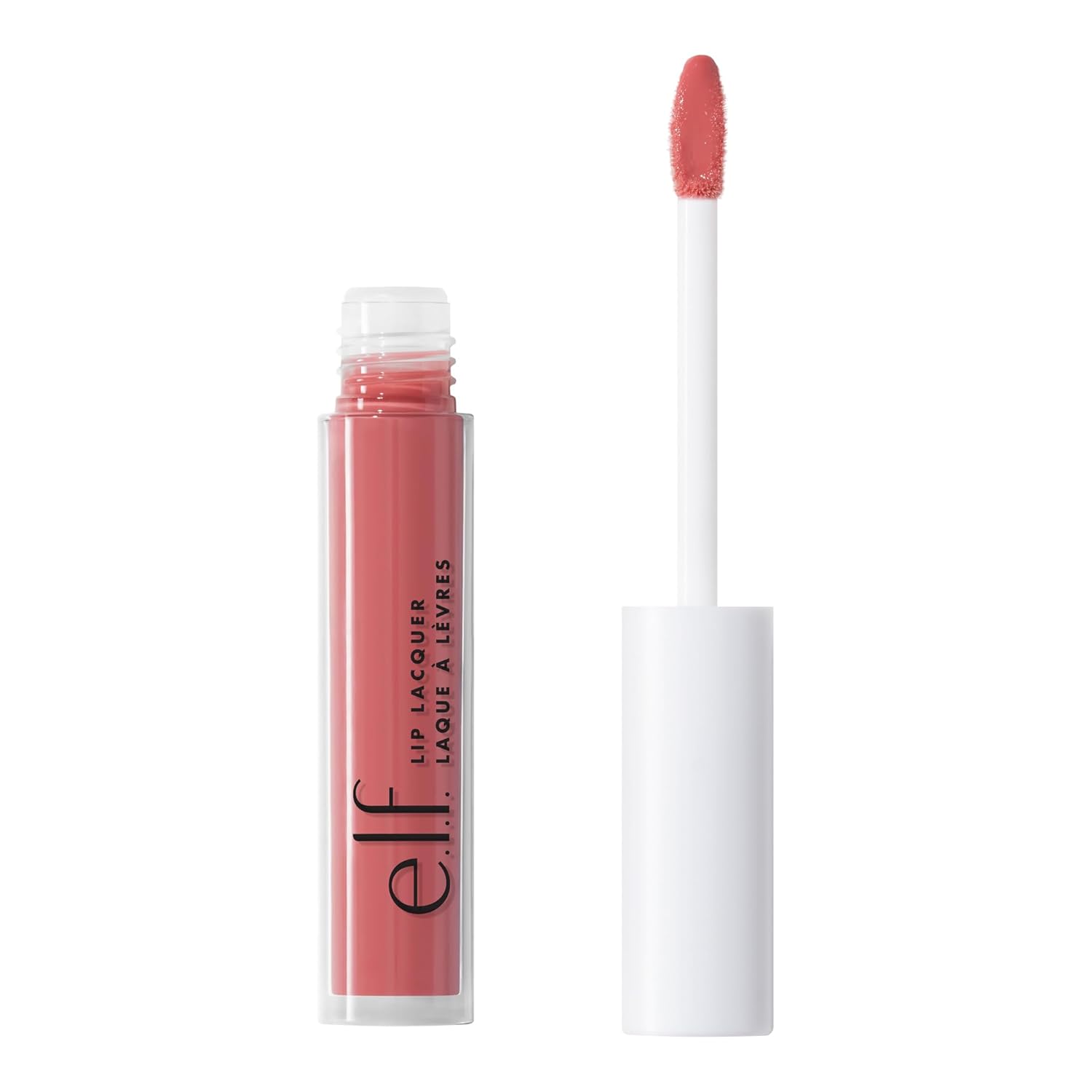e.l.f. Lip Lacquer, Hydrating Lip Gloss, Non-Sticky Ultra-Shine with Vitamin A & E, Vegan & Cruelty-Free, Wild Rose