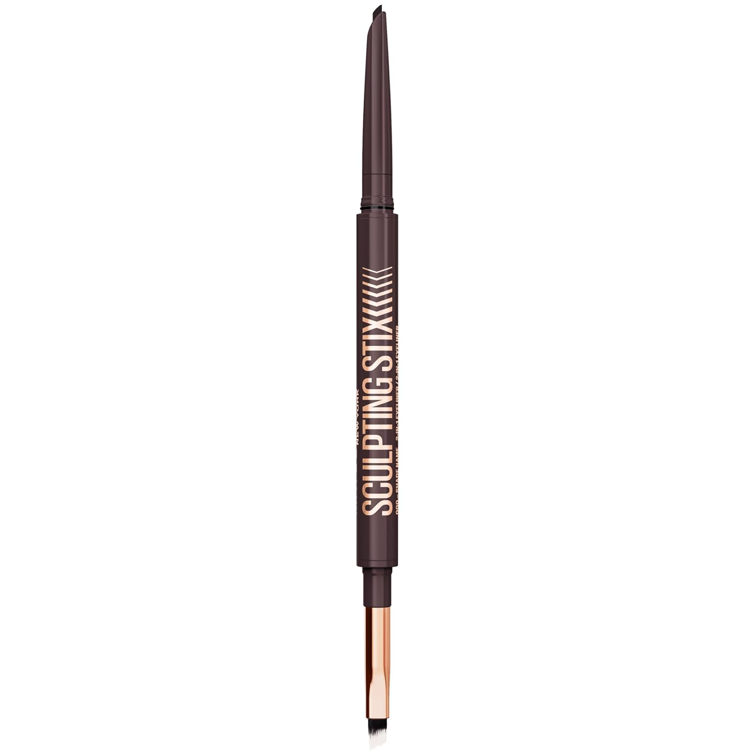 MAYBELLINE Sculpting Stix 2-in-1 Eyeliner, Dual Ended Brown Eye Liner With Up to 24HR Wear, Smudge and Sweat-Resistant Eye Makeup Formula, Smooth Espresso, 1 Count