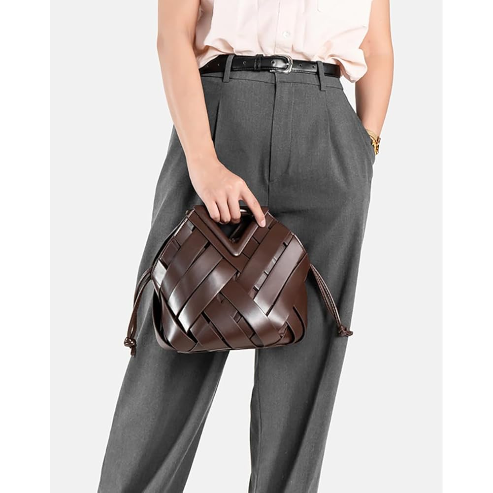 Vegan Leather Clutch Purses For Women Woven Small Crossbody Shoulder Bag Cute Top Handle Handbags Satchels 2026