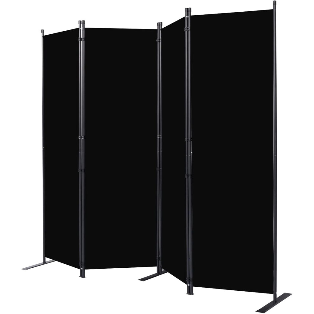 Room Divider 6Ft Portable Room Dividers And Folding Privacy Screens, Fabric Divider For Room Separation, Partition Room Dividers Freestanding Wall Divider Screen Studio (Black, 4 Panel-88'')
