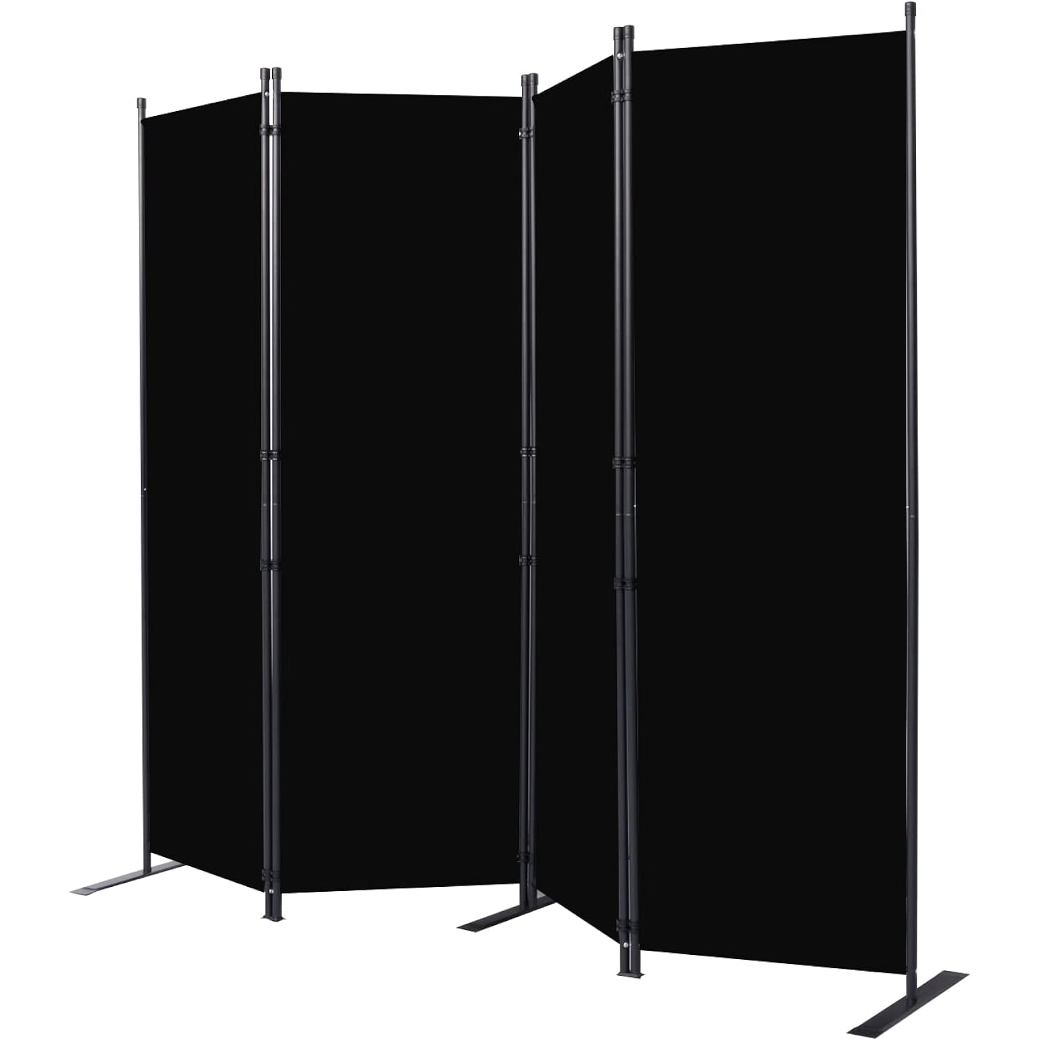 Room Divider 6Ft Portable Room Dividers And Folding Privacy Screens, Fabric Divider For Room Separation, Partition Room Dividers Freestanding Wall Divider Screen Studio (Black, 4 Panel-88'')