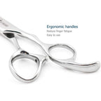 5.5" Barber Hair scissors Professional Hair Cutting Shears 440C Hair Cutting Scissors Shears Haircut Scissors Silvery Convex Blades KINSARO for Hairdresser Barber or Home Use