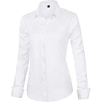 Womens Dress Shirts Long Sleeve Button Down Shirt Wrinkle-Free Business Casual Blouse Office Work Tops
