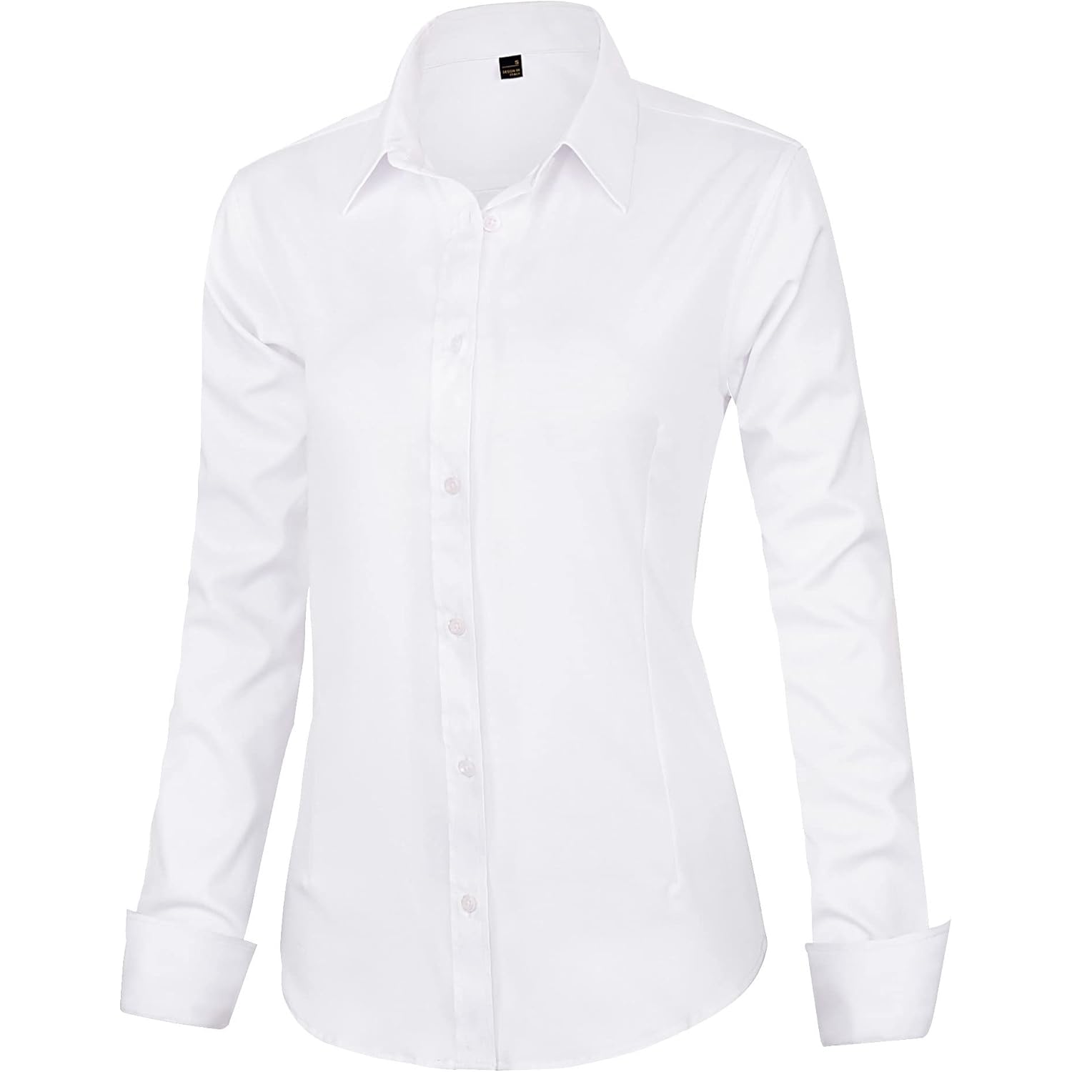 Womens Dress Shirts Long Sleeve Button Down Shirt Wrinkle-Free Business Casual Blouse Office Work Tops