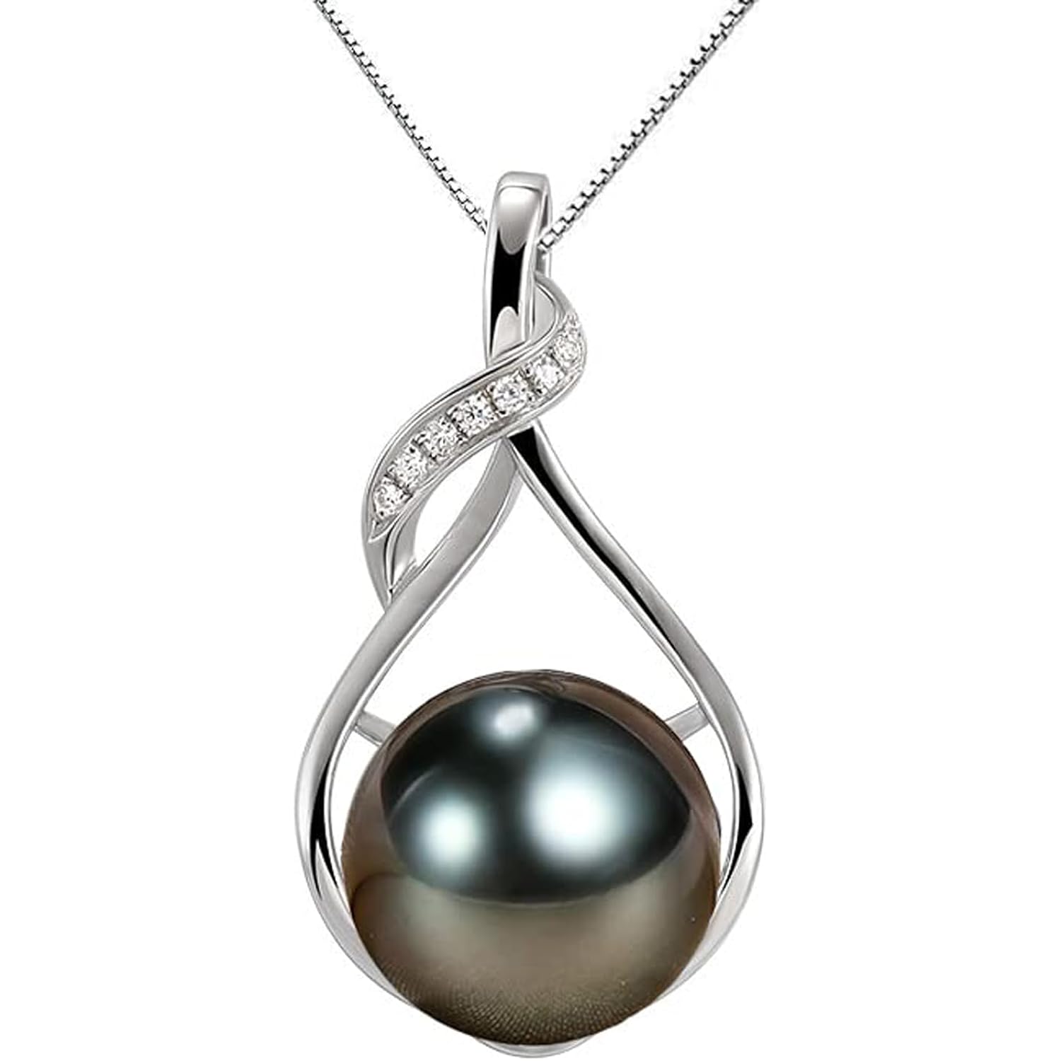 NONNYL Gifts for Women Wife-Tahitian-Black-Pearl-Necklace-Gift for Wife Wedding Birthday Anniversary Jewelry-Mom Girlfriend Her Mothers Day Gifts for Mom Women Valentines Christmas Day