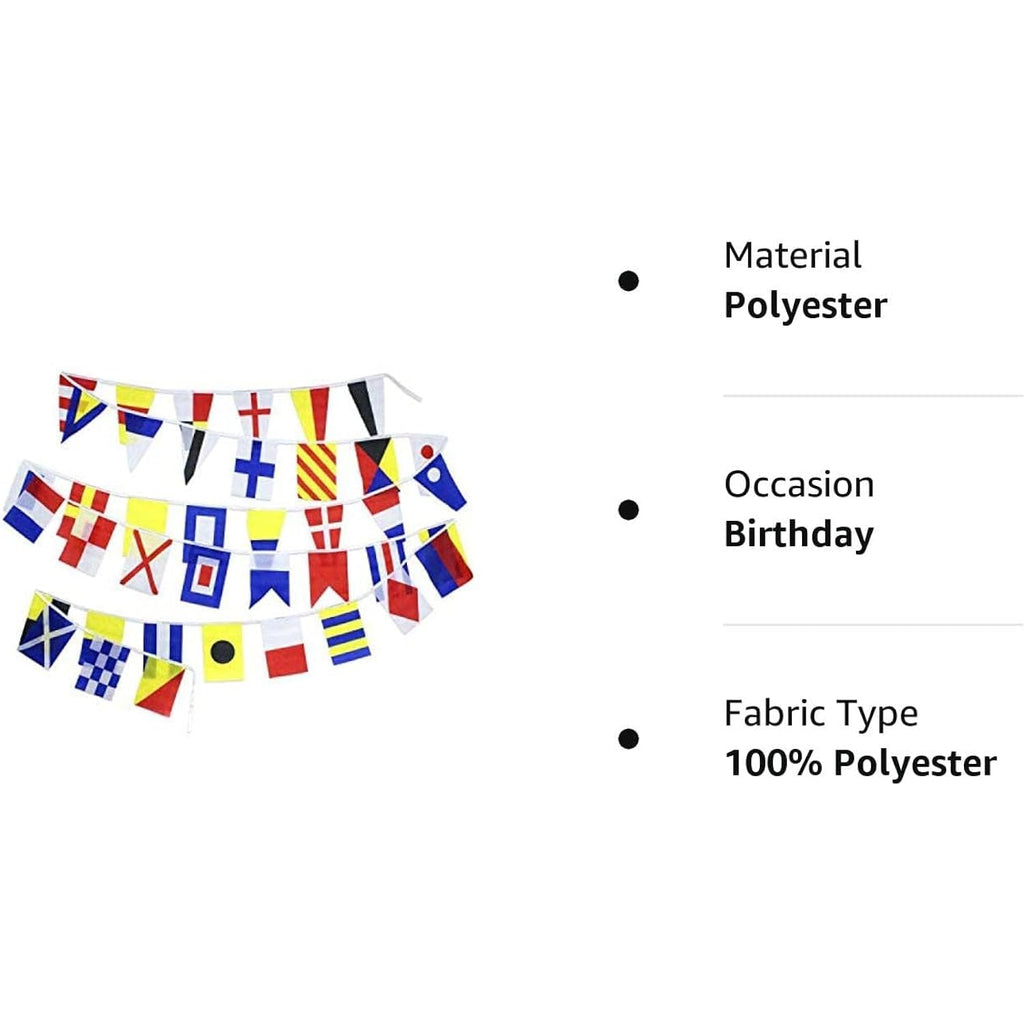 Flaglink International Marine Navy Signal Code Flag Set Of 40 Flags 8X12 Inches - Length 40 Fts - Nautical Maritime Boat Ship Vessel Nautical Theme Decoration For Patry