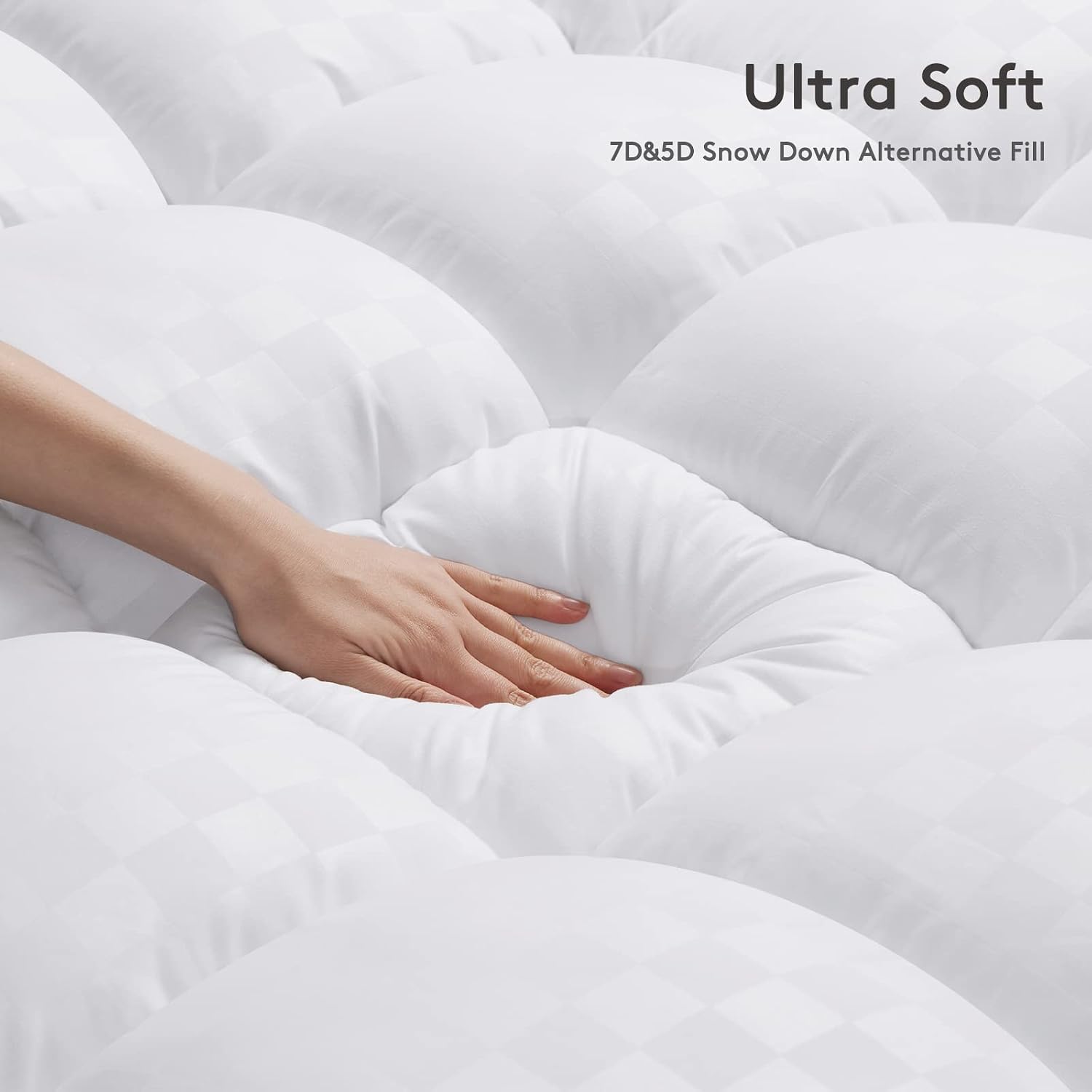 Mattress Topper Queen,Extra Thick Mattress Pad Cover For Back Pain,Cooling Mattress Protector With 8-21 Inch Deep Pocket,Overfilled Down Alternative Filling