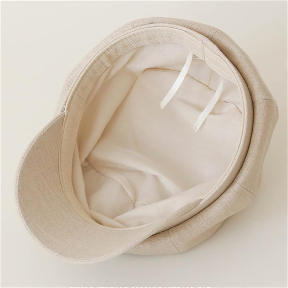 Summer Newsboy Cap For Women Breathable Linen Octagon Hat Wide Brim Gatsby Cabbie Cap Soft Paperboy Hat 2026