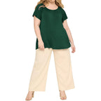 Womens Plus Size Tunic Tops Short Sleeve Summer Crew Neck Shirts Casual Soft Blouse 1X-4X