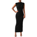 Btfbm Women Ruched Bodycon Maxi Dresses Summer Casual Sleeveless Lightweight Slit Elegant Cocktail Wedding Guest Dress