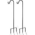 2 Pack Shepherd Hook, Black, 31 Inch, Adjustable Height, 1/2" Thick | Protected By U.S. Patent, Ideal For Hanging Solar Lights, Lanterns,Bird Feeders Flower Baskets & Wind Chimes