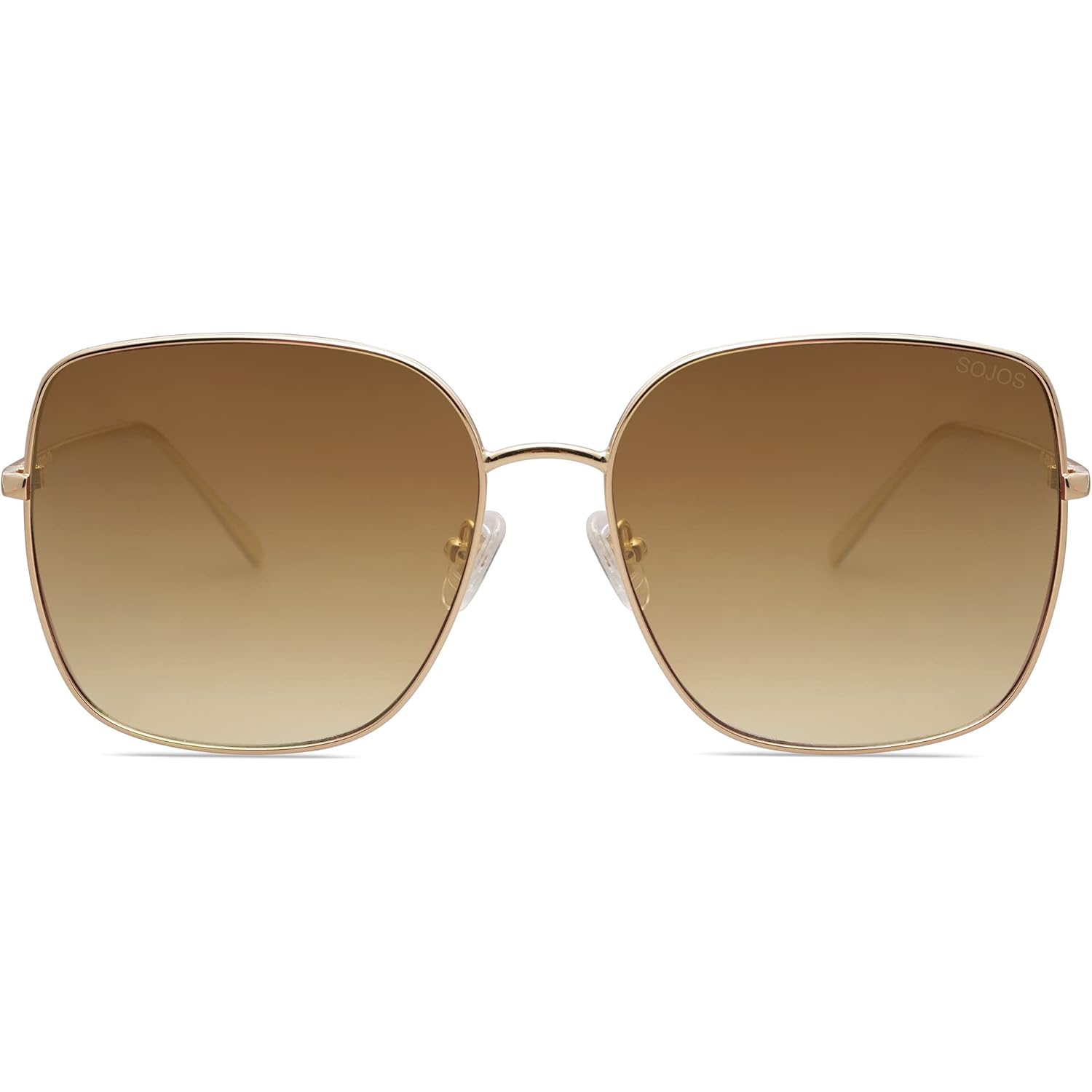 SOJOS Trendy Oversized Square Metal Frame Sunglasses for Women Men Retro Big Flat Lens UV Protection Sunglasses SJ1146