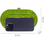 Acrylic Evening Clutch Bag For Women Shell Shape Shoulder Crossbody Bag Glitter Marble Purse Handbag