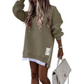 Chicme Womens Long Sleeve Zipper Slit Oversized Sweatshirt Casual Pullover Zipper Hoodies Fall Clothes