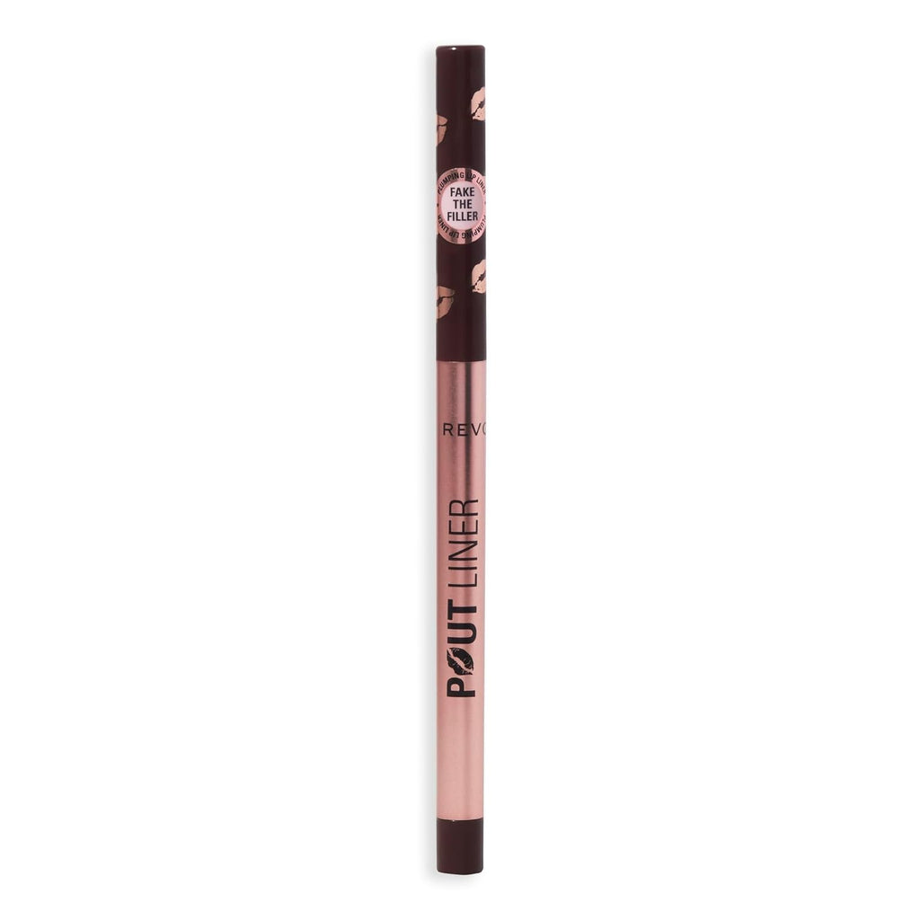 Revolution Beauty London, Pout Bomb Plumping Lip Liner, Long-Lasting Lip Shaper with Hyaluronic Acid & Vitamin E, Vegan & Cruelty-Free, Espresso Cool Nude & Brown