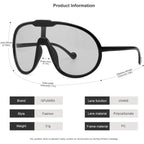 GFUIARA Trendy Oversized Sunglasses for Women Men Fashion Shield Aviator Sun Glasses UV400 Protection Goggles
