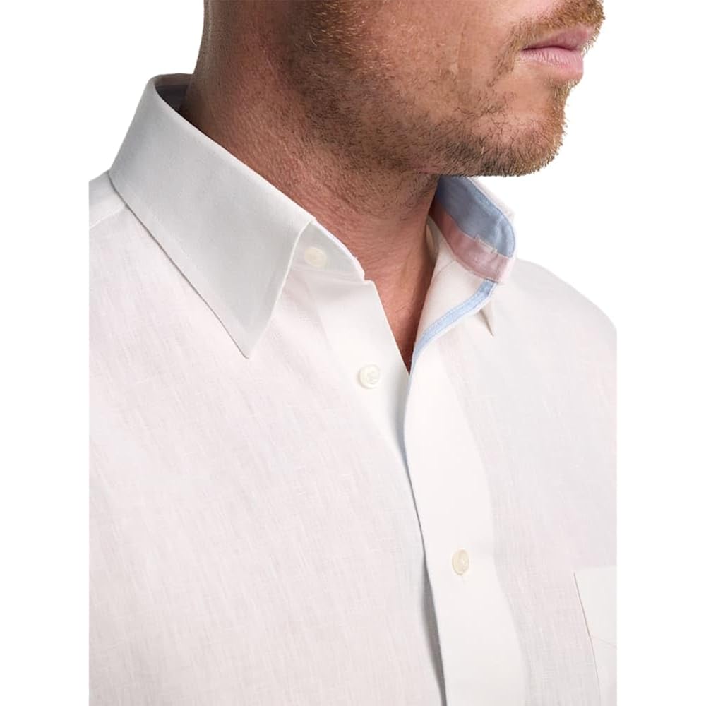 Paul Fredrick Men'S Classic Fit Non-Iron Linen Solid Dress Shirt
