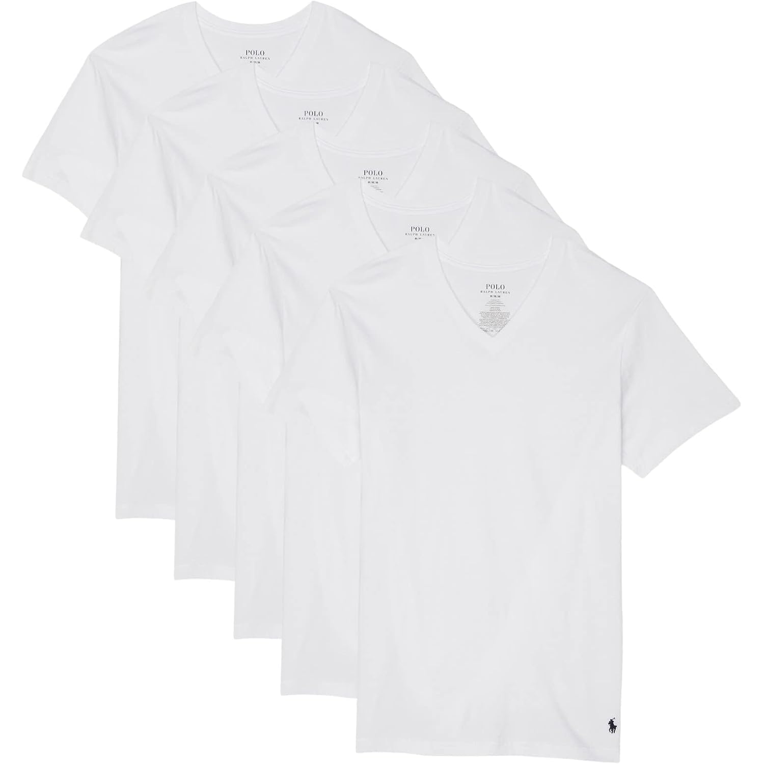 Polo Ralph Lauren Classic Fit Wicking V-Neck 5-Pack Undershirts