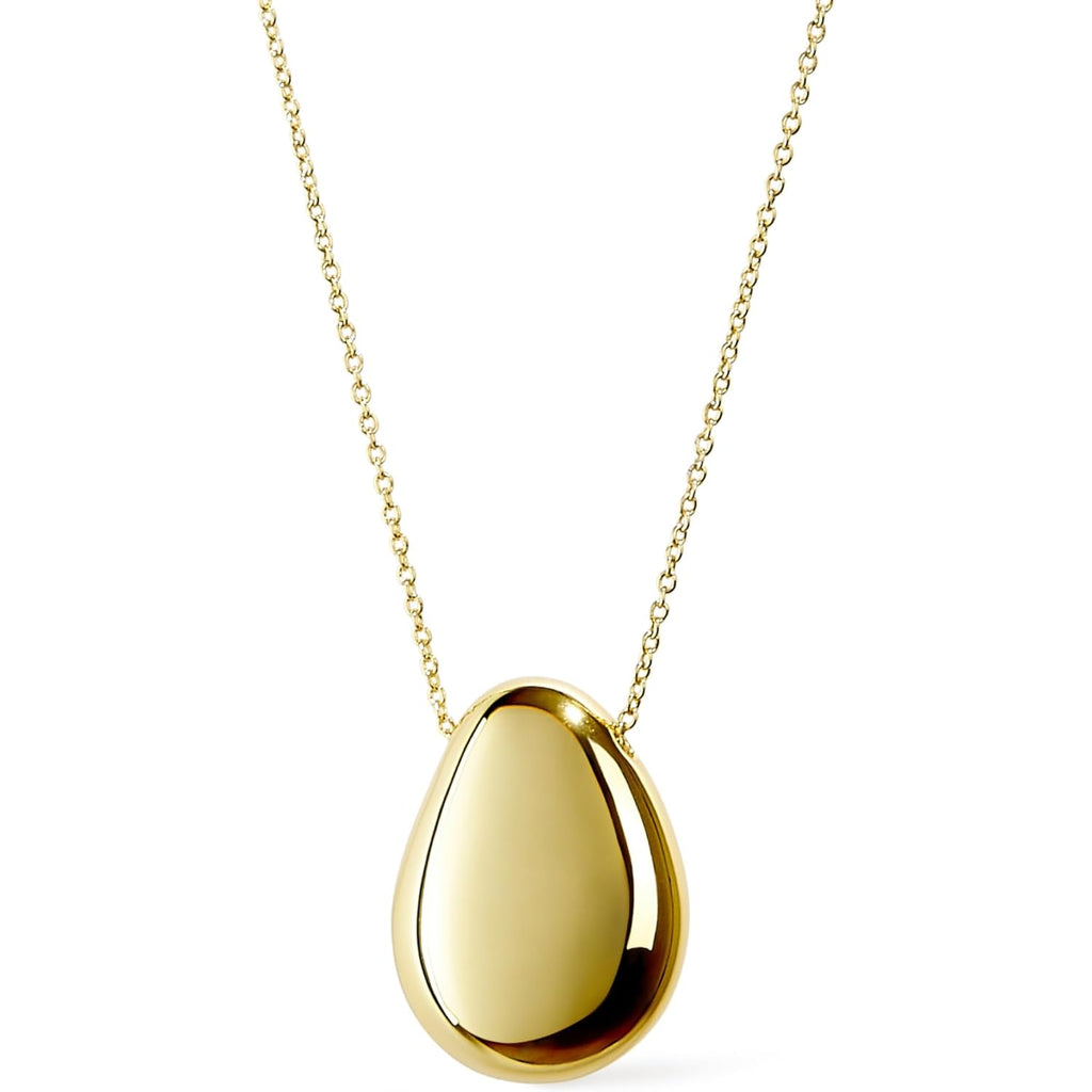 Ana Luisa Pebble Pendant Necklace for Women - 14K Gold Plated and Silver Rhodium Plated Trendy Teardrop Necklace with Lobster Clasp - Hypoallergenic, Water-Resistant, Tarnish-Free Jewelry