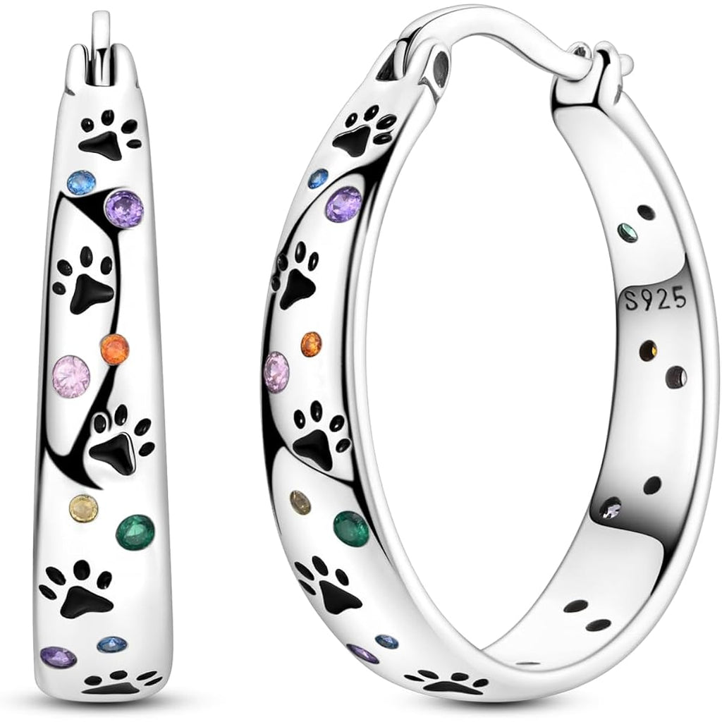 NARMO 925 Sterling Silver Hoop Earrings for Women Hypoallergenic Lightweight Simple Huggie Hoop Earrings Twisted Hoop Earrings Colorful Cubic Zirconia Hoop Earrings Rainbow Hoop Earrings