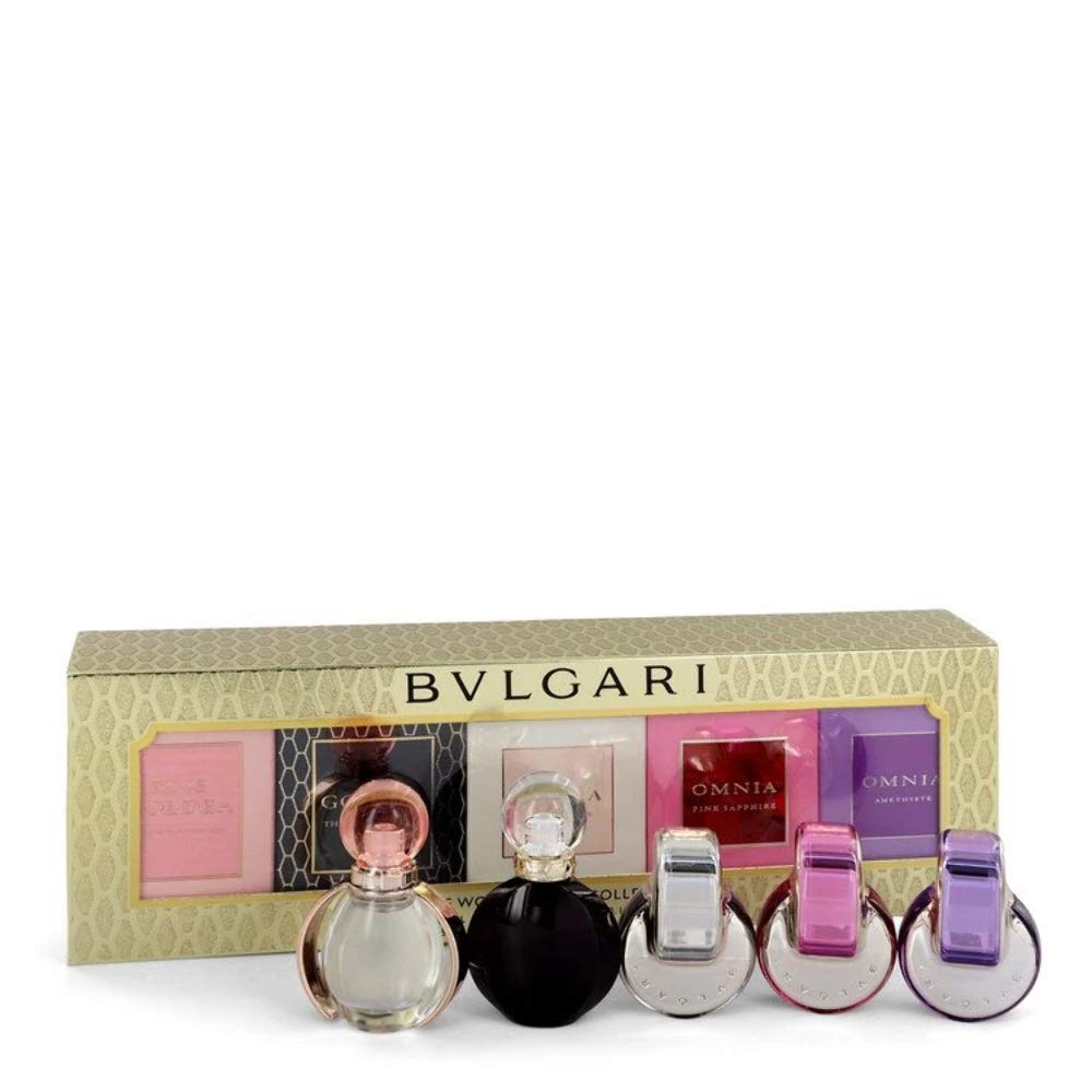 BVLGARI THE WOMEN'S GIFT COLLECTION by BVLGARI 5 PIECE GIFT SET - 0.17 OZ ROSE GOLDEA EAU DE PARFUM SPRAY 0.17 OZ GOLDEA THE ROMAN NIGHT EAU DE PARFUM SPRAY 0.17 OZ OMNIA CRYSTALLINE EAU DE TOIL
