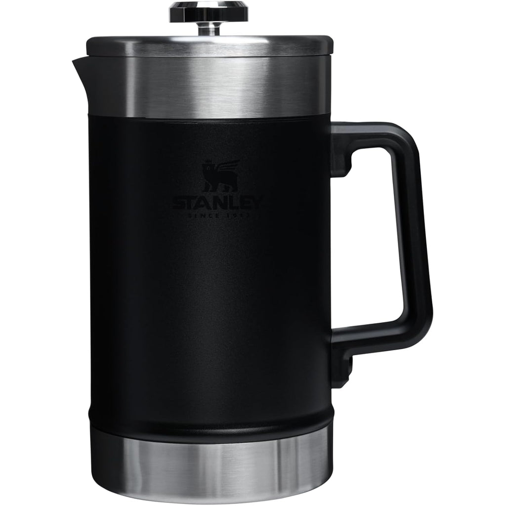 Stanley Classic Stay-Hot French Press Coffee Maker 48 Oz | 5 Minute Brew, 4 Hours Hot | Mesh Filter For Coffee Grounds | Insulated Stainless Steel French Press | Bpa-Free | Black 2.0