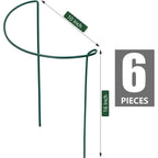 Peony Cages And Supports, 6 Pack Plant Support Stakes For Outdoor & Indoor Plants, 10" W X 16" H Half Round Garden Plant Support Rings For Peonies, Hydrangeas, Roses, Dahlias