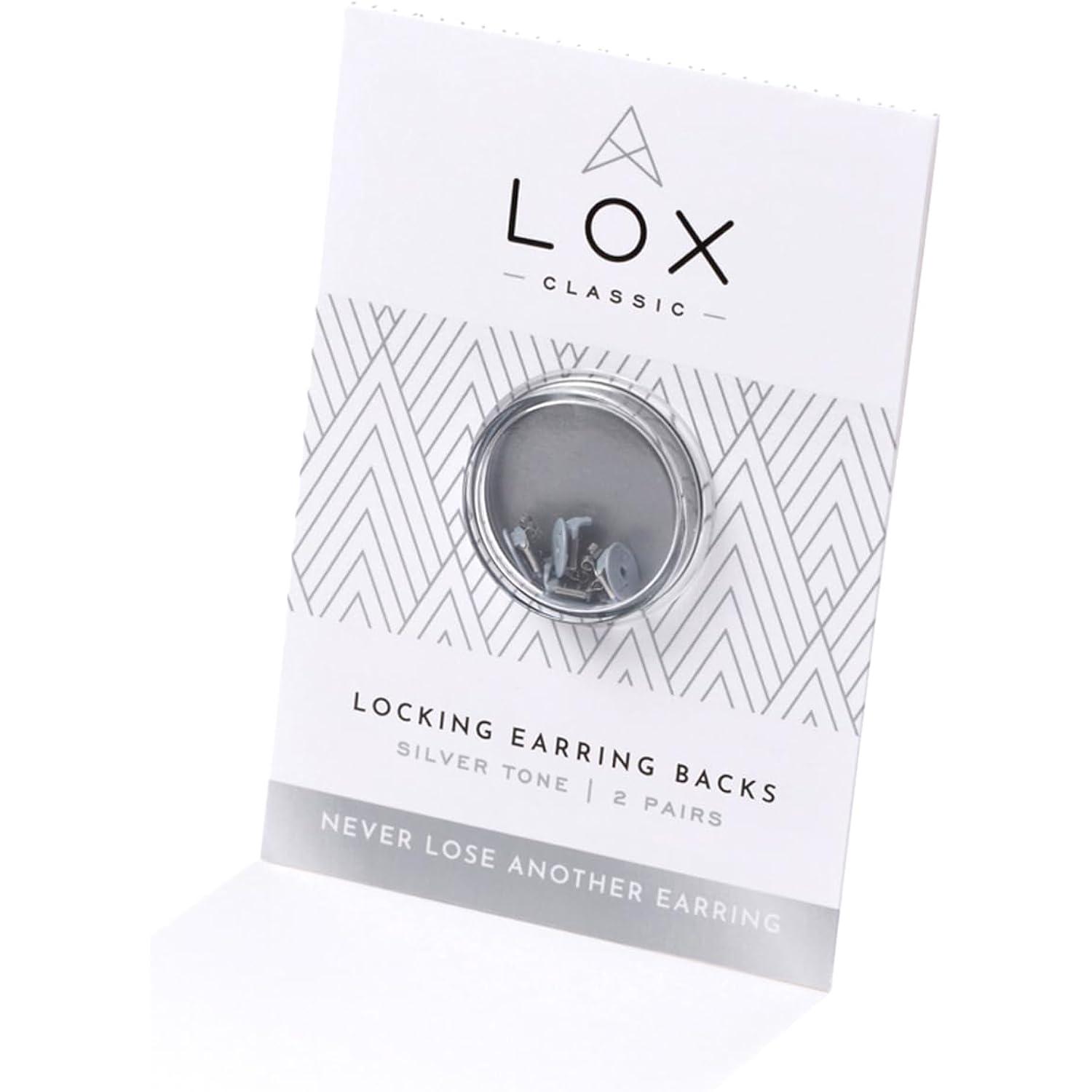 LOX Women's Secure Earring Backs - for All Types of Earrings - Easy to Adjust, Hypoallergenic, Safe and Easy to Use Earring Backs Replacements - 2 Pairs - Gold (Silver)