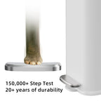 Stainless Steel Bathroom Trash Can With Lid Soft Close,1.6 Gallon Slim Garbage Can,Small Metal Step Wastebasket For Office, Bedroom, Toilet, White