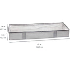 Amazon Basics Under Bed Storage Bags For Clothes And Blankets, Foldable Fabric Zipper Container With Clear Window And Reinforced Handles, Space Saving, 18 X 42 X 6 Inches, Gray, 2-Pack