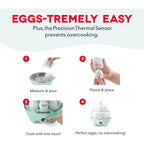 Dash Deluxe Egg Cooker - Boiler, Poacher & Steamer - Includes Measuring & Recipe Guide - Dishwasher Safe - Holds 12 Eggs, Black