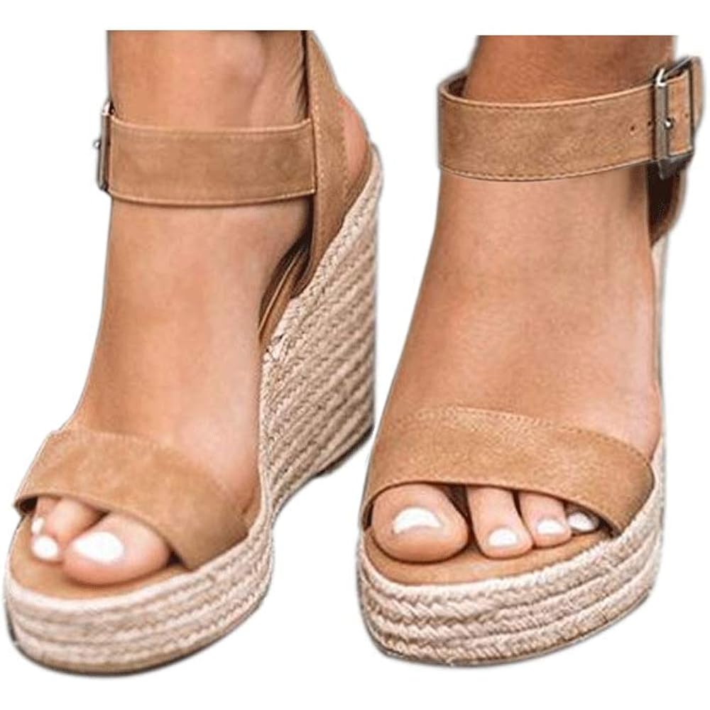 Women'S Platform Sandals Wedge Ankle Strap Open Toe Sandals