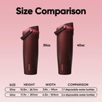 Owala FreeSip Sway Insulated Stainless Steel Water Bottle with Two-Way Spout, Built-In Straw and Bucket Handle, Made for Travel, School, and Sports, 30oz, BPA Free, Leak Proof, Black Cherry