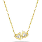 Swarovski Mesmera necklace, Heart, White, Gold-tone finish