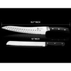 Piklohas Resharpenable Bread Knife for Homemade Bread, 10 Inch Serrated Sourdough Knife with Offset Handle, Innovative Wavy Edge for Clean Slices Crusty Bread, Bagels, Pineapple & Tomatoes, Gift Box
