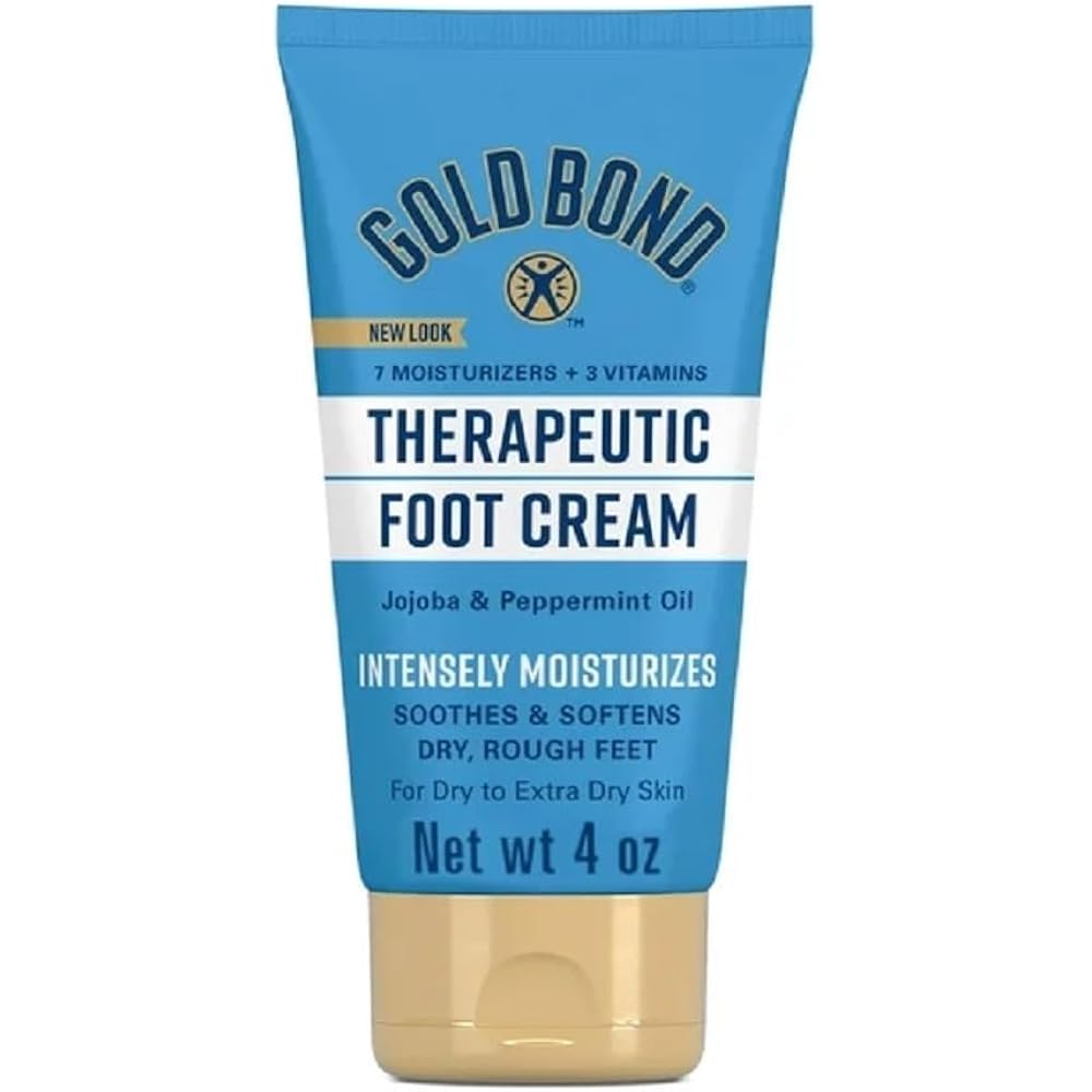 Gold Bond Therapeutic Foot Cream, Jojoba & Peppermint Oil, 4 Oz (Pack of 6) - Presentation May Vary.