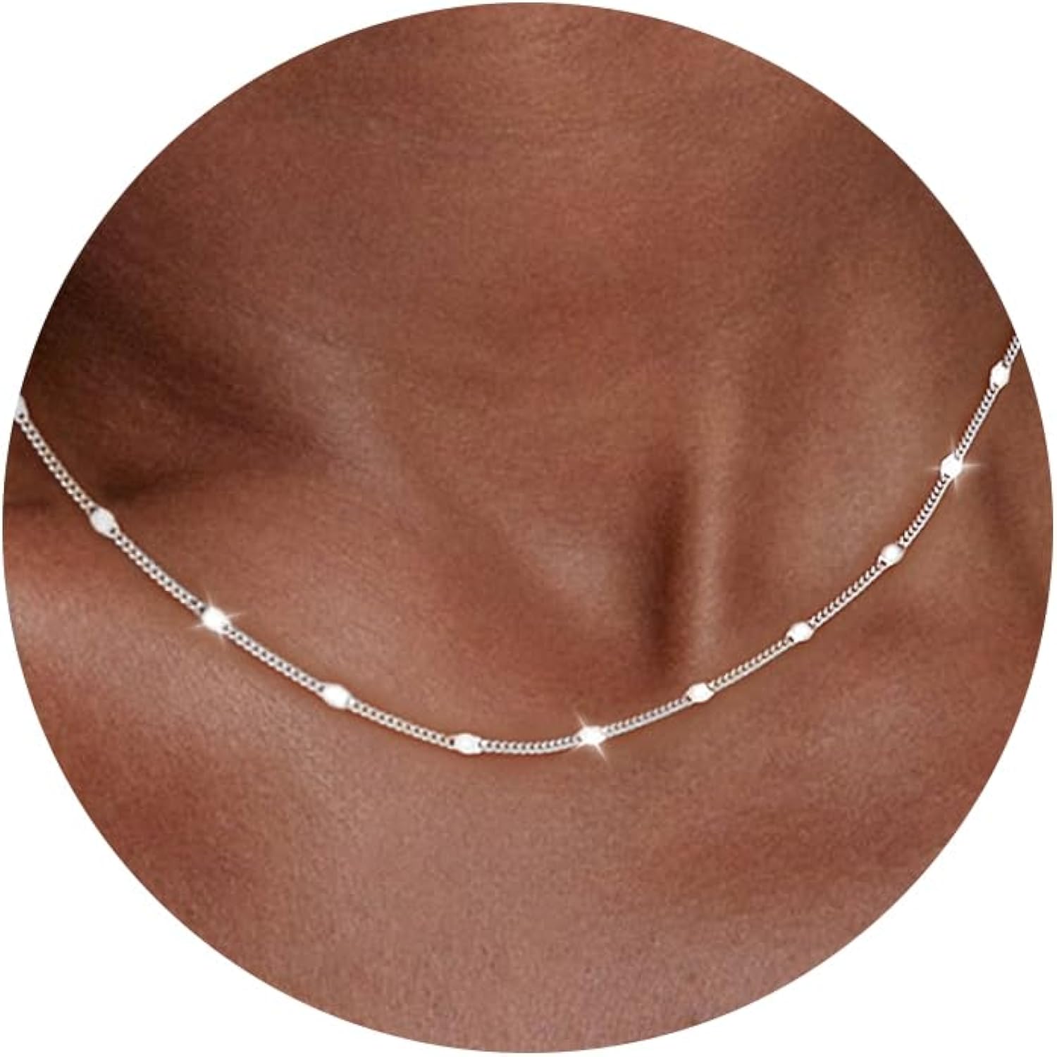Carffordo Mothers Day Gifts 925 Sterling Silver Necklace Silver Chain Necklace for Women Cuban Link Chain 16K Gold Plated Chain Simple Dainty Necklace for Women Waterproof Trendy Jewelry Gift