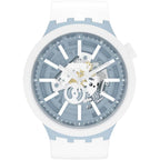 Swatch Big Bold Bioceramic Lacquered Unisex Watch Casual Plastic White Automatic Waterproof Whice