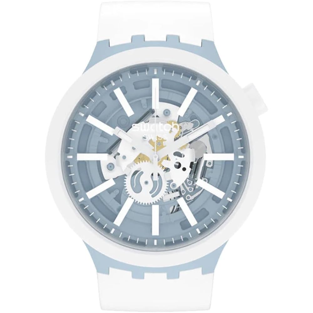 Swatch Big Bold Bioceramic Lacquered Unisex Watch Casual Plastic White Automatic Waterproof Whice